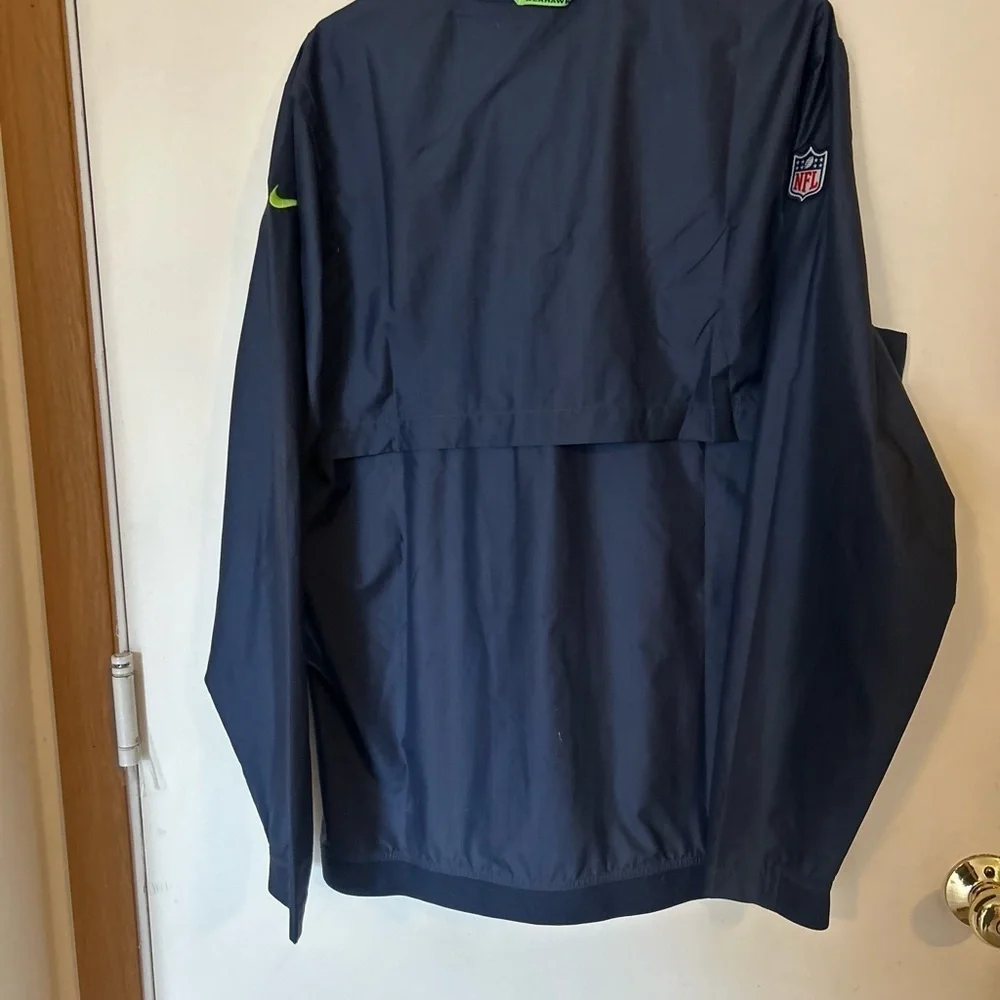 Seattle Seahawks Nike Sideline Elite Hybrid Quarter-Zip Jacket Navy Men's Medium